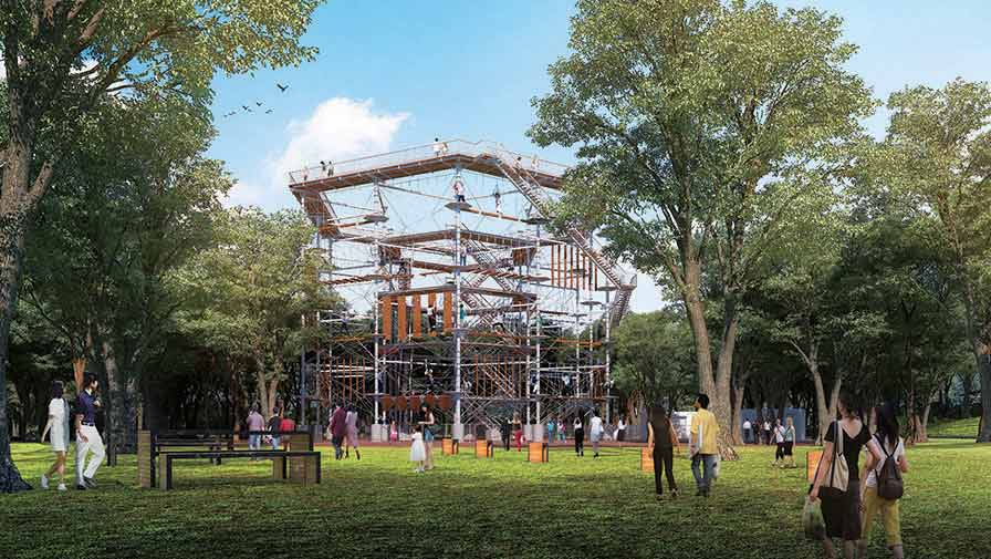 万博記念公園に世界最大アスレチックタワー「万博BEAST(ビースト)」誕生！