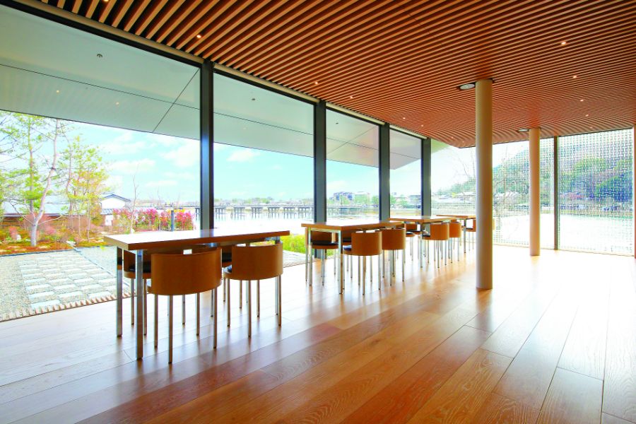 眺めの良い福田美術館のカフェ