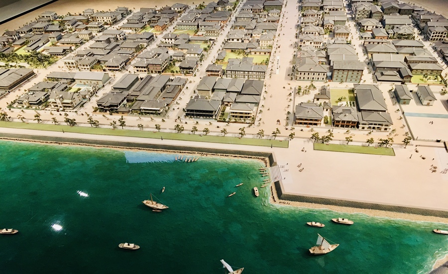 昔の外国人居留地のジオラマ