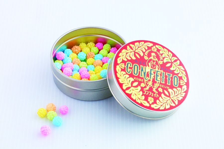 缶に入ったカラフルなコンペイトウ