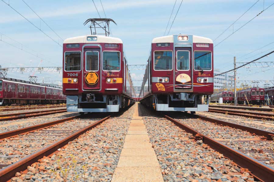 観光特急「京とれいん 雅洛（がらく）」チャーター 特別ルート運行 正雀（しょうじゃく）車庫見学と嵐山の旅