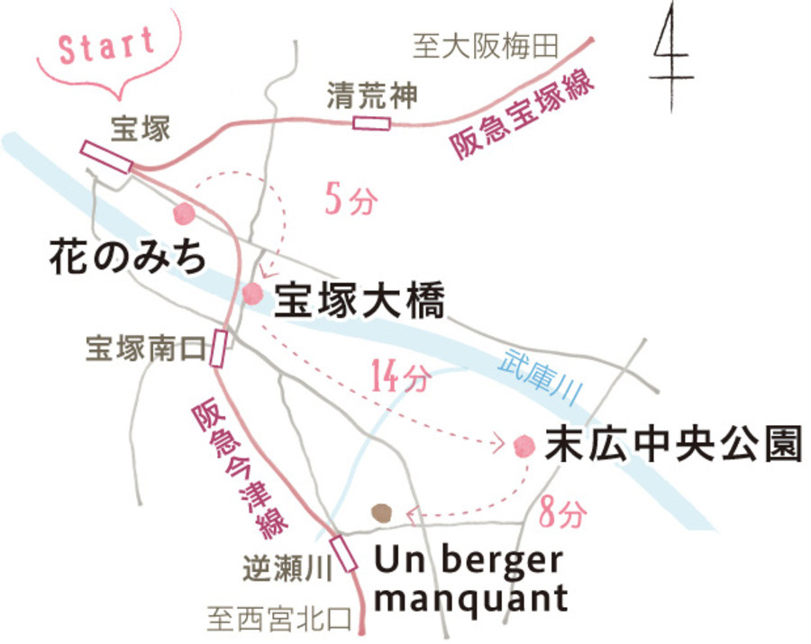宝塚エリアの地図