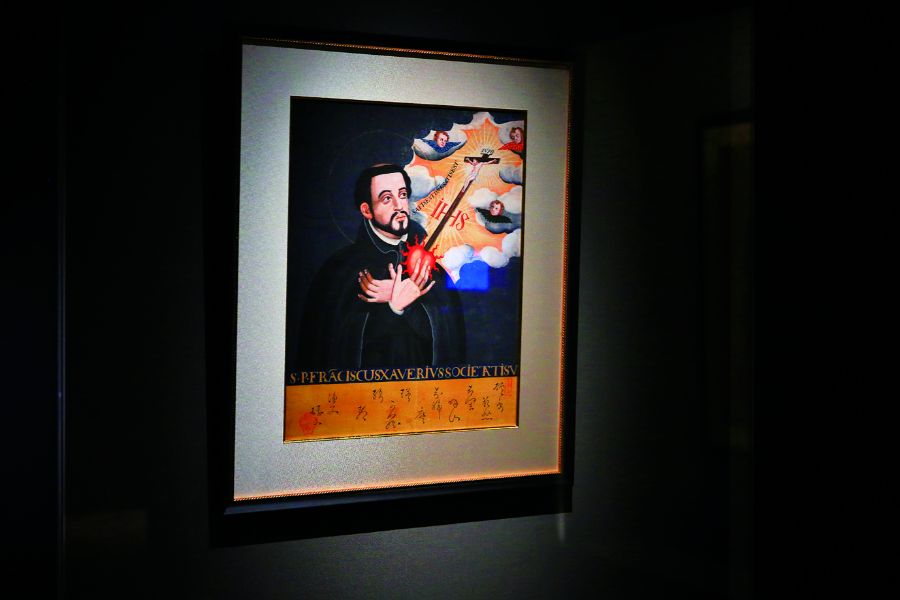 展示されたザビエル像