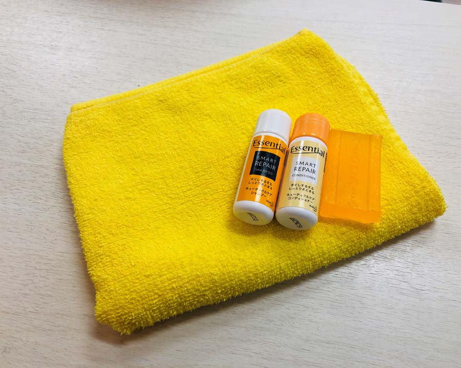 手ぶらで入浴に来た人も安心の入浴セット