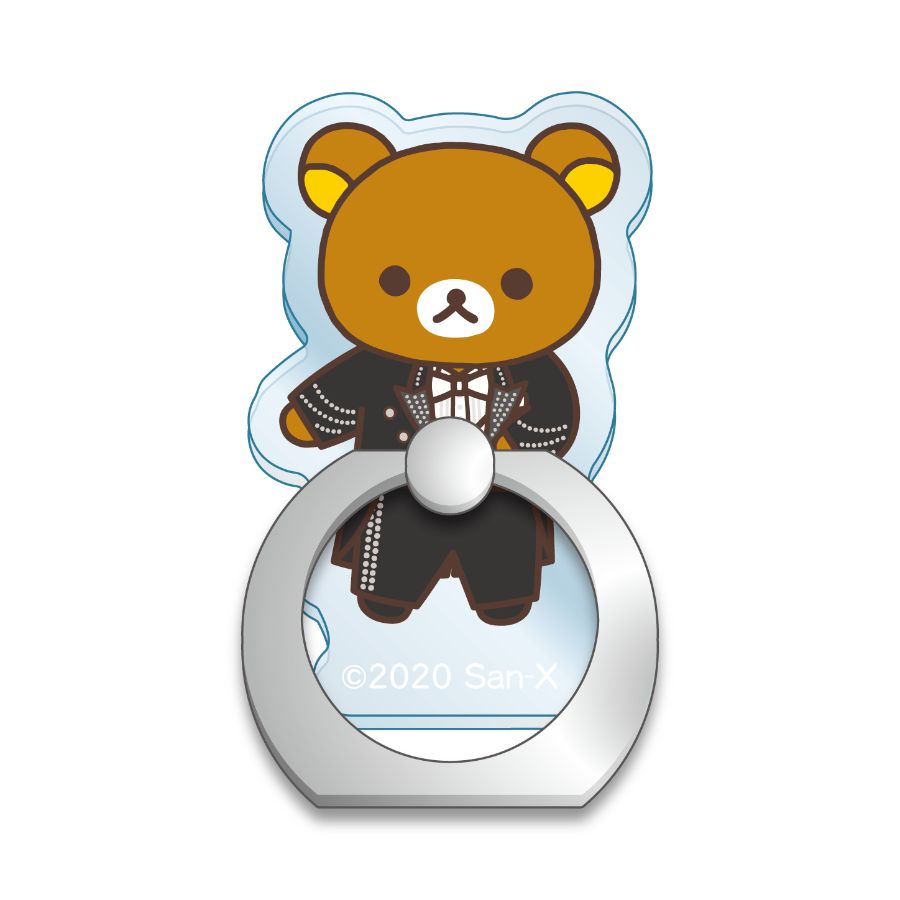 黒燕尾のリラックマのスマホリング