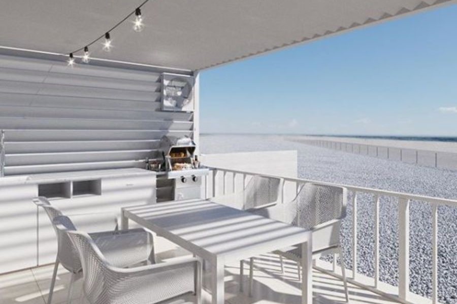 海を眺めるバーベキューダイニング