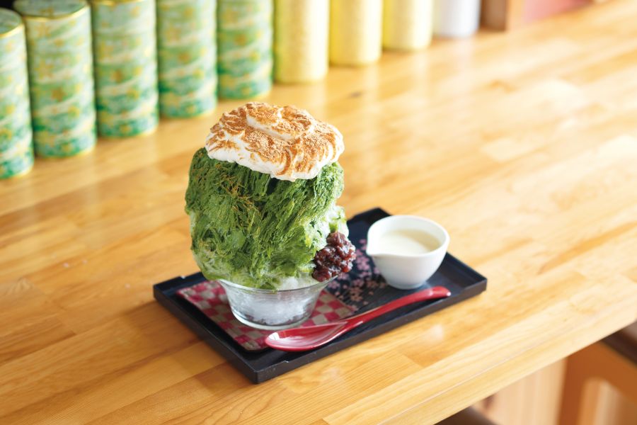 エスプーマがのった抹茶かき氷