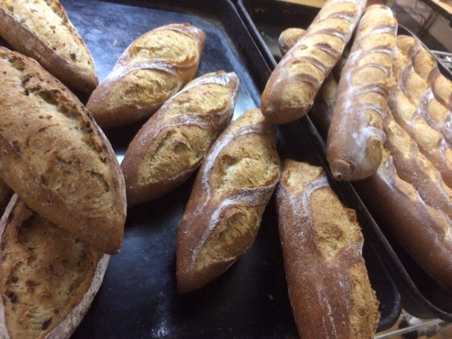 焼きあがったばかりのバケット