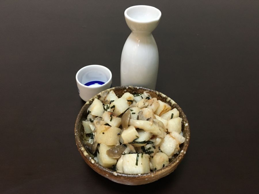 長いもとしめじのたらこ炒め