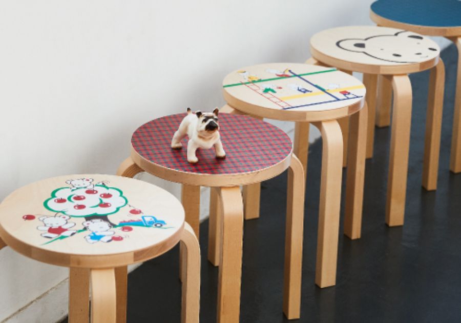 ファミちゃんの柄など5種類のスツール