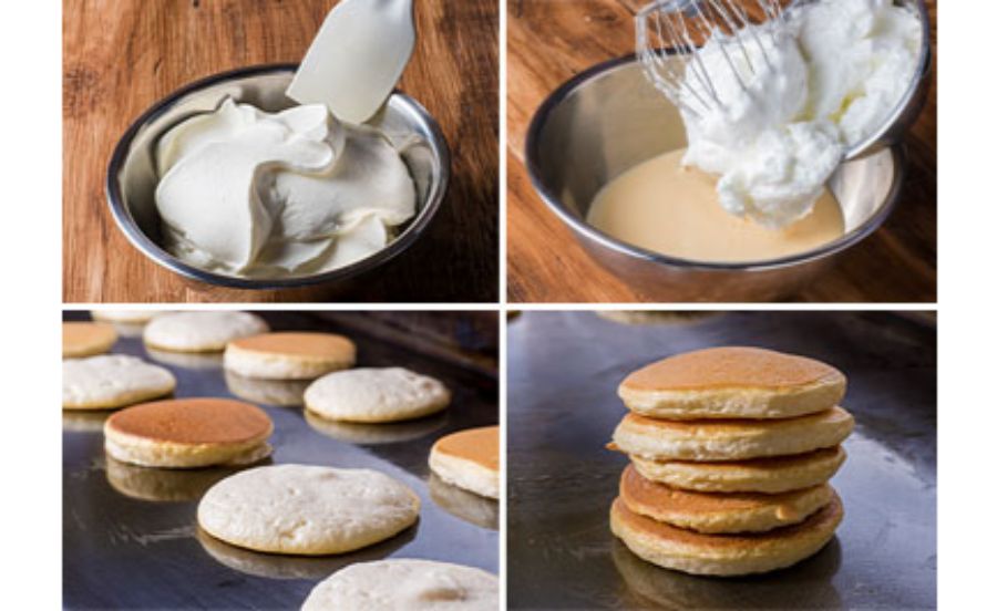 belle-villeのミルフィーユパンケーキを作る工程