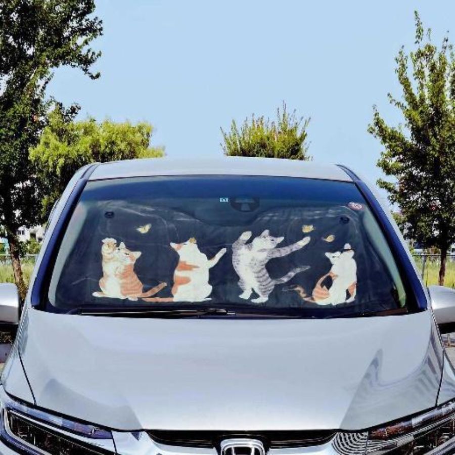 猫柄のサンシェード