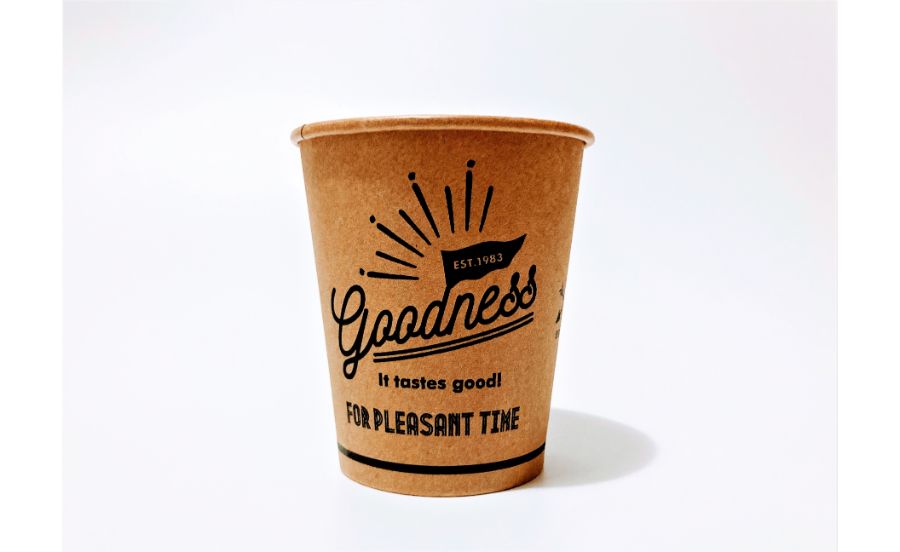 ペーパーカップ２０５ｍｌ　１８Ｐ未晒しロゴの中身