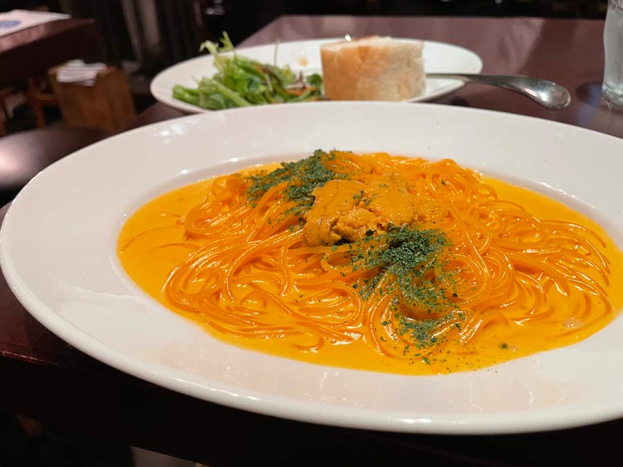 生ウニクリームのパスタランチ
