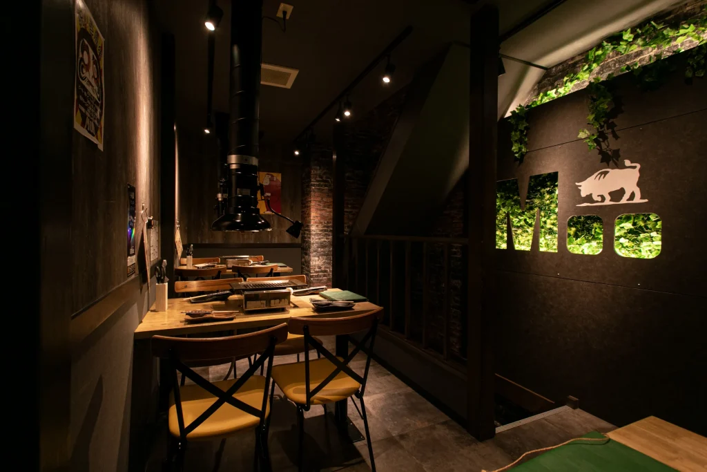 焼肉Mooのおしゃれな店内