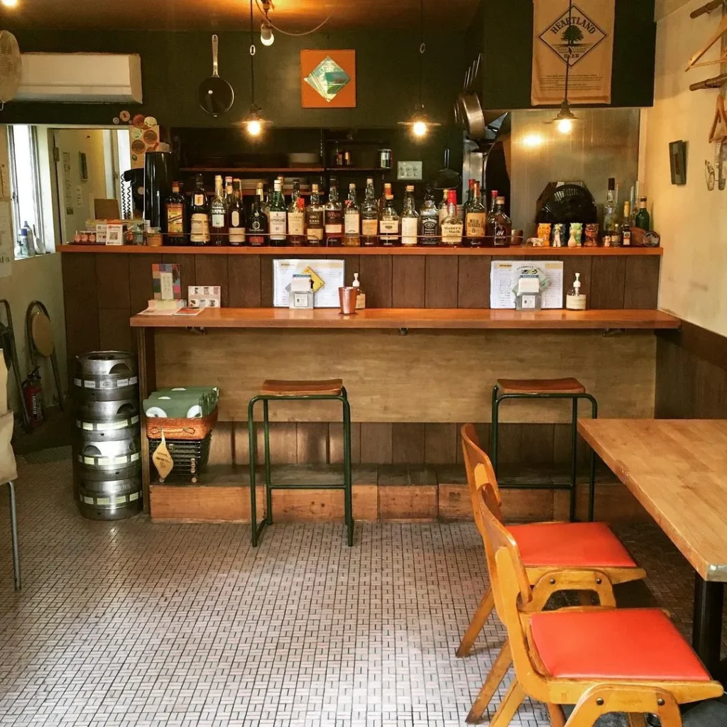 新竪町商店街にあるパーラーコフクの内観