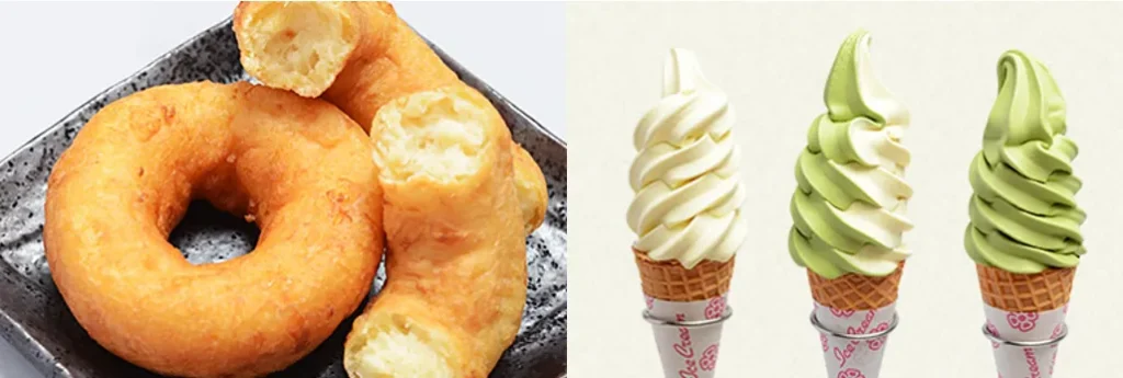 嵯峨とうふ 稲 本店の湯葉ドーナッツとゆばソフト