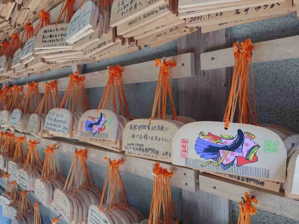 嵐山の御髪神社の絵馬