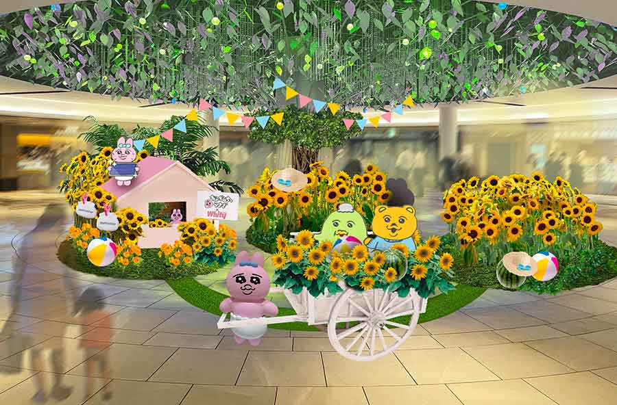 ホワイティうめだが「おぱんちゅうさぎ」とコラボ！ヒマワリ延べ8,000本の装飾とフォトスポットが登場