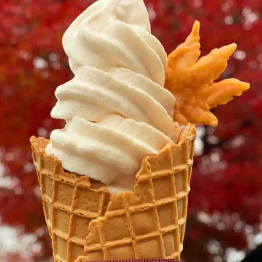 cobeniの紅葉のてんぷらソフトクリーム