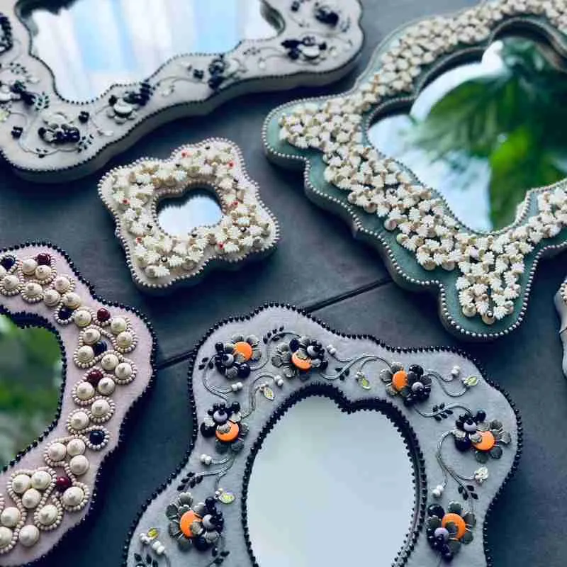 まほう少女なキブン展　OMIZUのビーズ刺繍ミラー