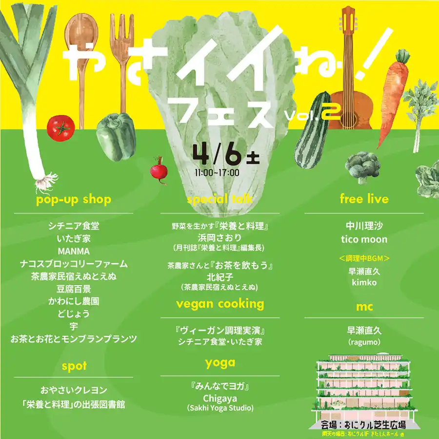 やさイイねフェスのチラシ裏面