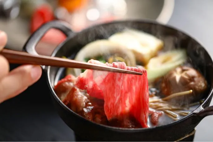 箕面観光ホテルビュッフェ2024年3~6月　すきやきイメージ