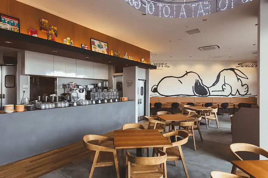 スヌーピーカフェ大阪の店内