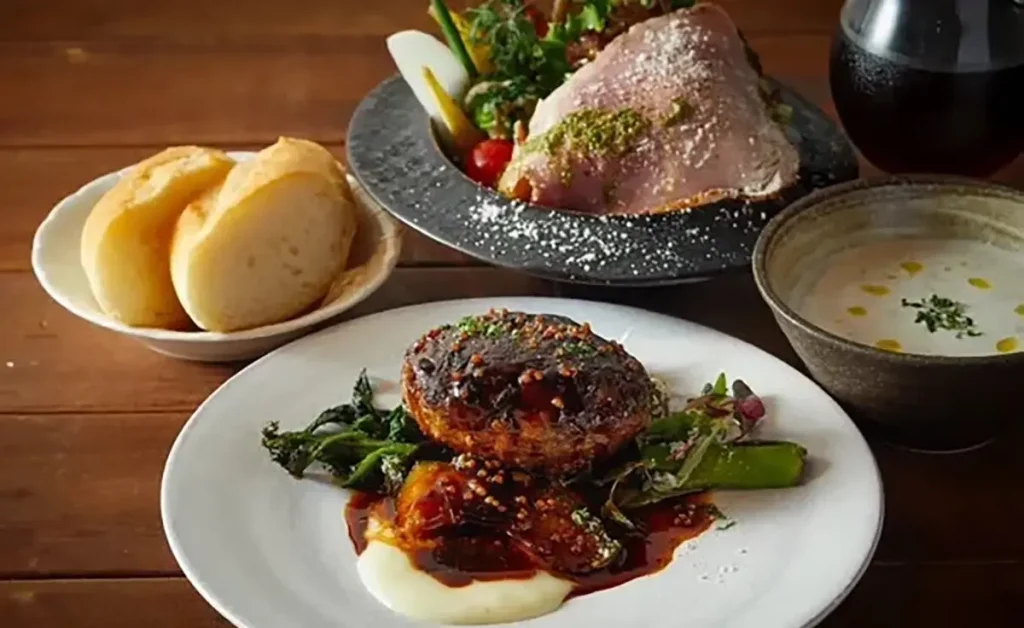 江坂ビストロ　リアン　今月の黒毛和牛を使ったハンバーグ