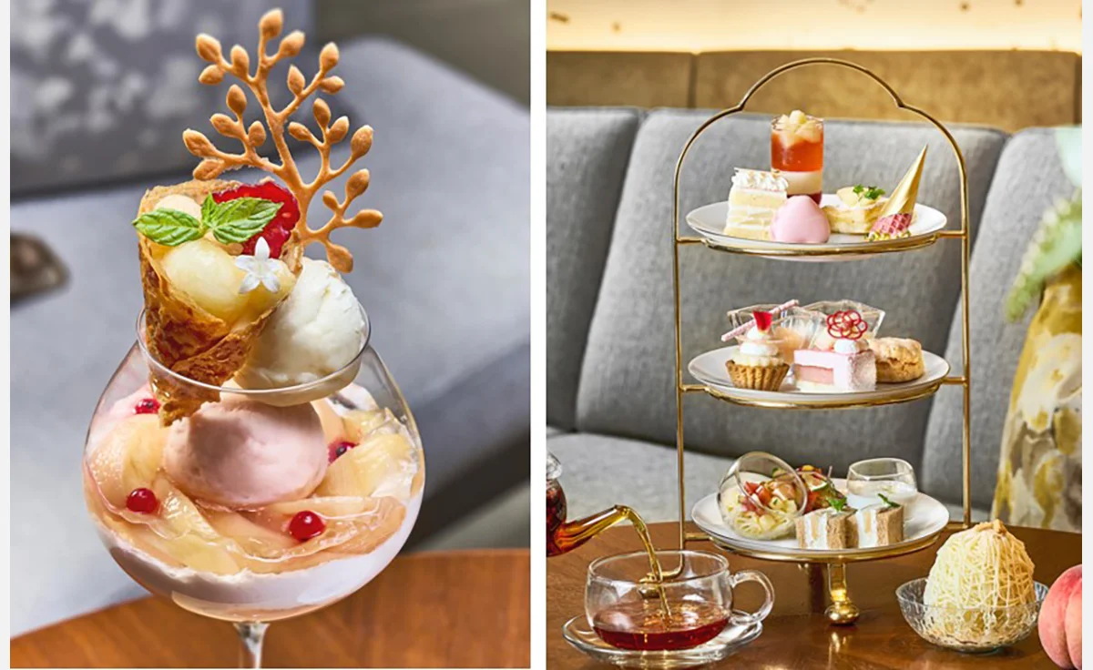 夏の贅沢・旬の桃を堪能する　京都で桃のアフタヌーンティーとあら川の桃のパフェ