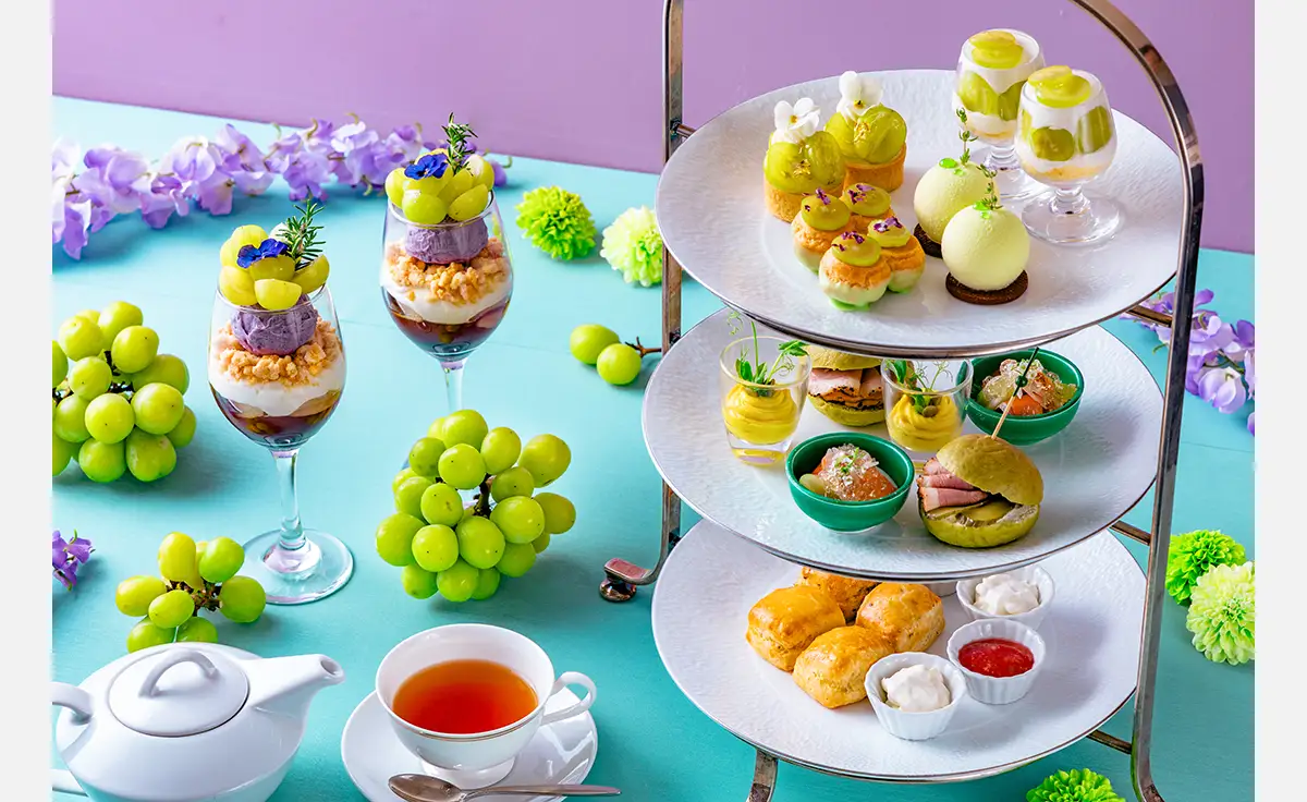 シャインマスカットの絶品パフェ＆パンケーキブッフェ付きアフタヌーンティー「マスカットマニア！」グランドプリンスホテル大阪ベイで開催