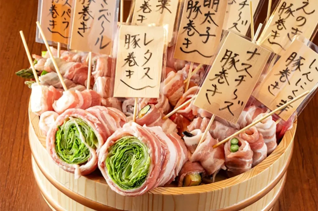 焼鳥と博多名物野菜巻串　焼きんしゃい　江坂店　野菜巻串
