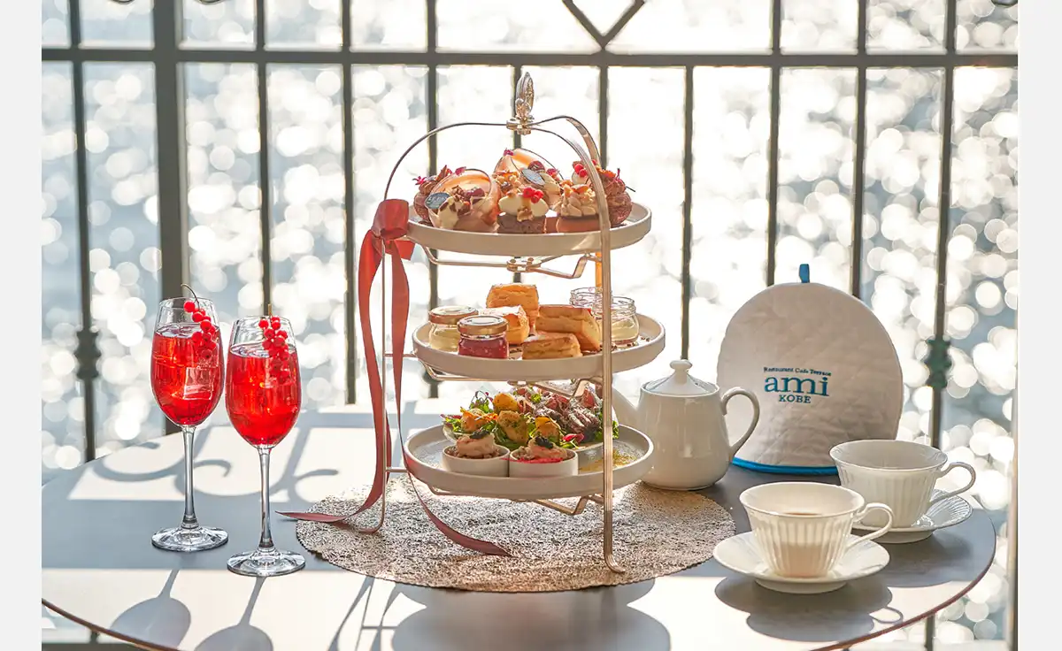 「レストランカフェテラス ami神戸」でチョコレートアフタヌーンティーが提供中！