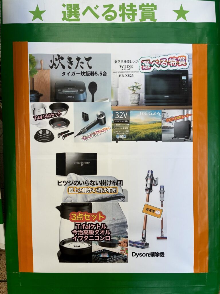 1等の商品は選べる福引抽選、高槻駅前商店街