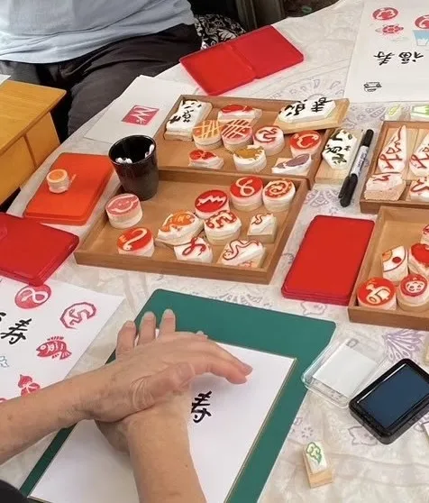 消しゴムはんこ　公開講座　作品例2