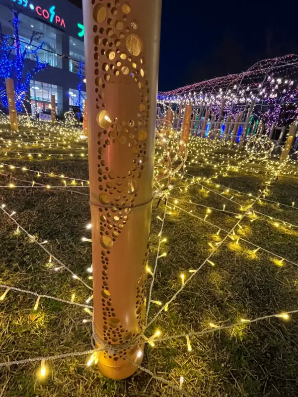 竹のまちに灯る、やさしい冬の光。長岡京駅前イルミネーション