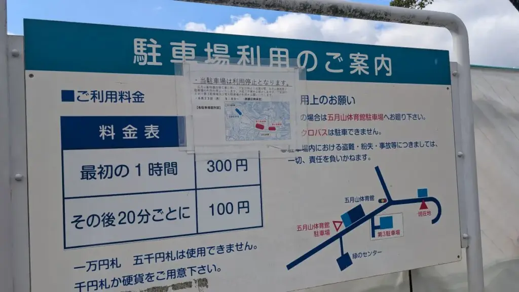 五月山動物園駐車場