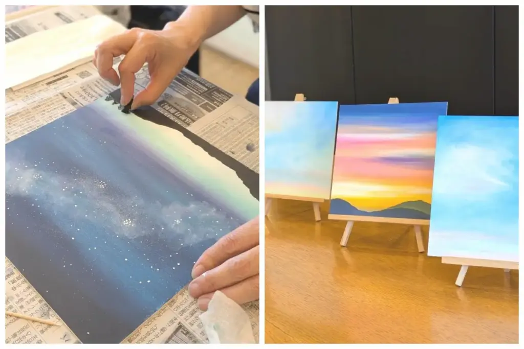 パレット川西「パステル広場」 オイルパステルアート