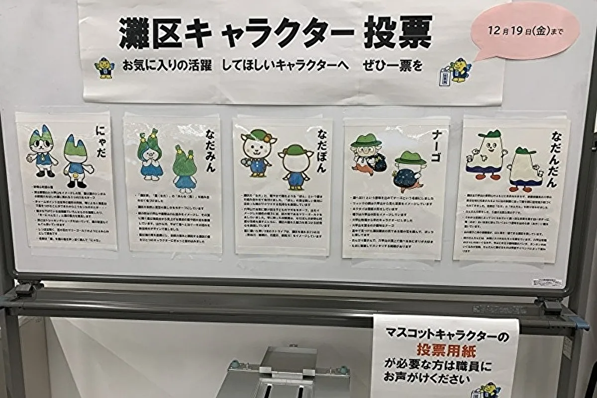 灘区「灘区役所」で「マスコットキャラクター」投票！12/19（金）まで