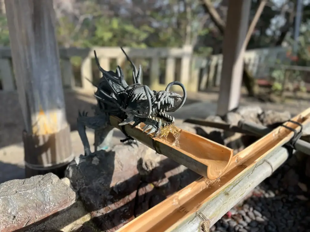 長岡天満宮　初詣 手水