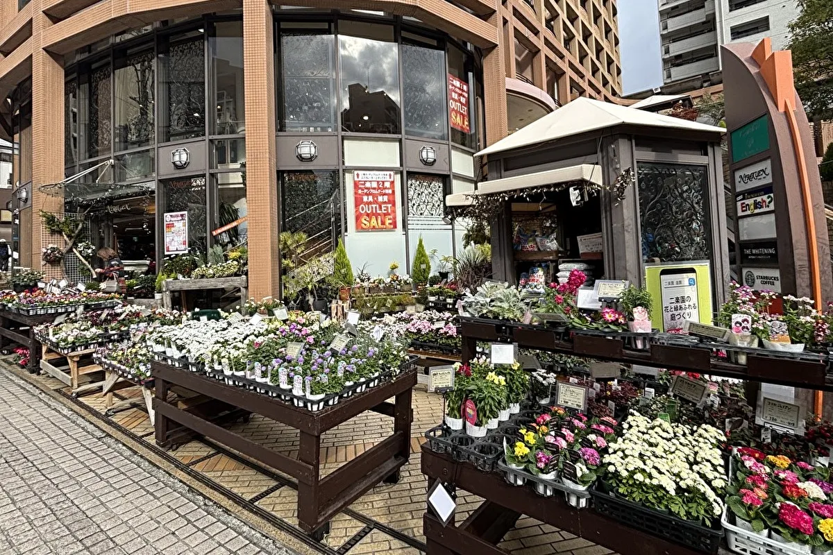 フラワー&ガーデンショップ「二楽園 岡本本店」の2階でアウトレットセールを開催中