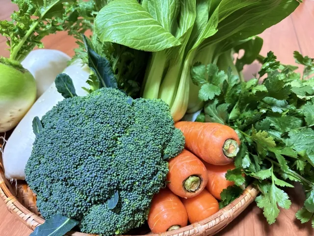 高槻安満遺跡公園で冬の安満朝市｜新鮮な冬野菜をゲット！！