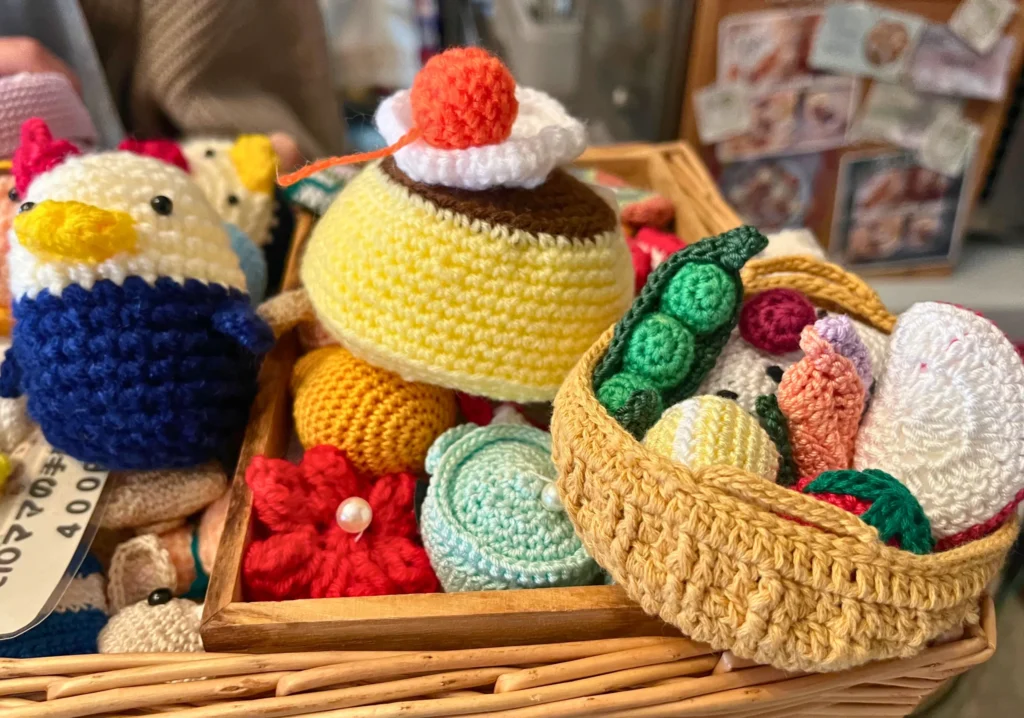 RICCIO茨木店のマルシェで出品している編み物