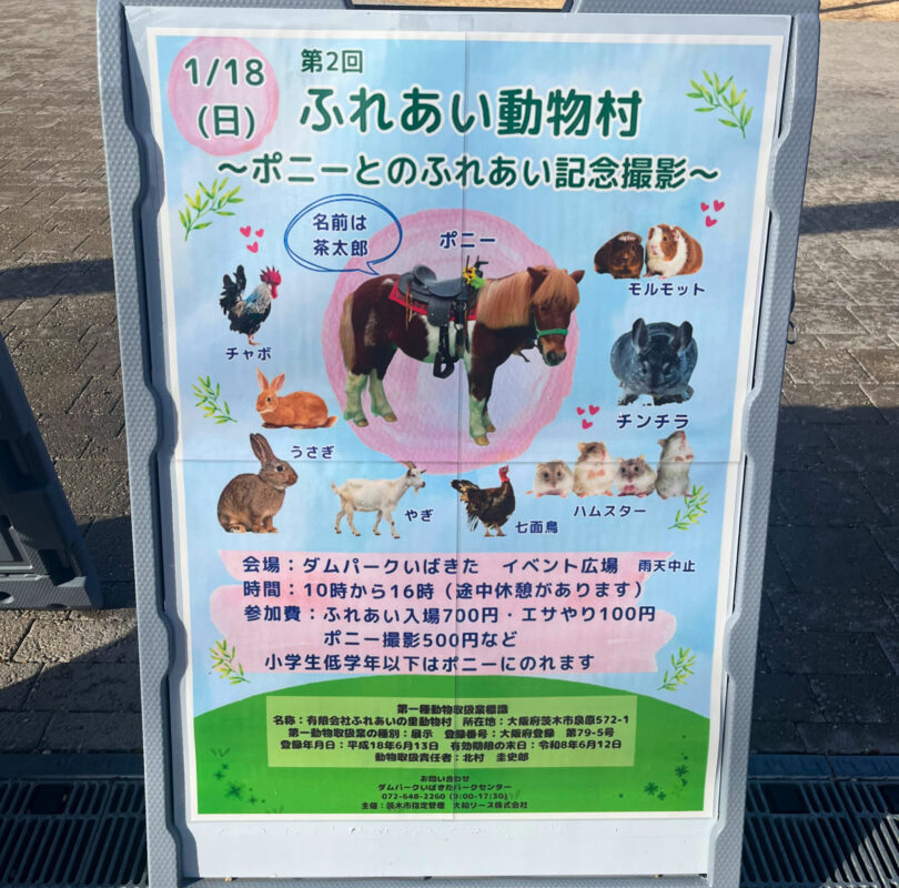 【茨木】ポニーや小動物とふれあえる！「ふれあい動物村」がダムパークいばきたで開催