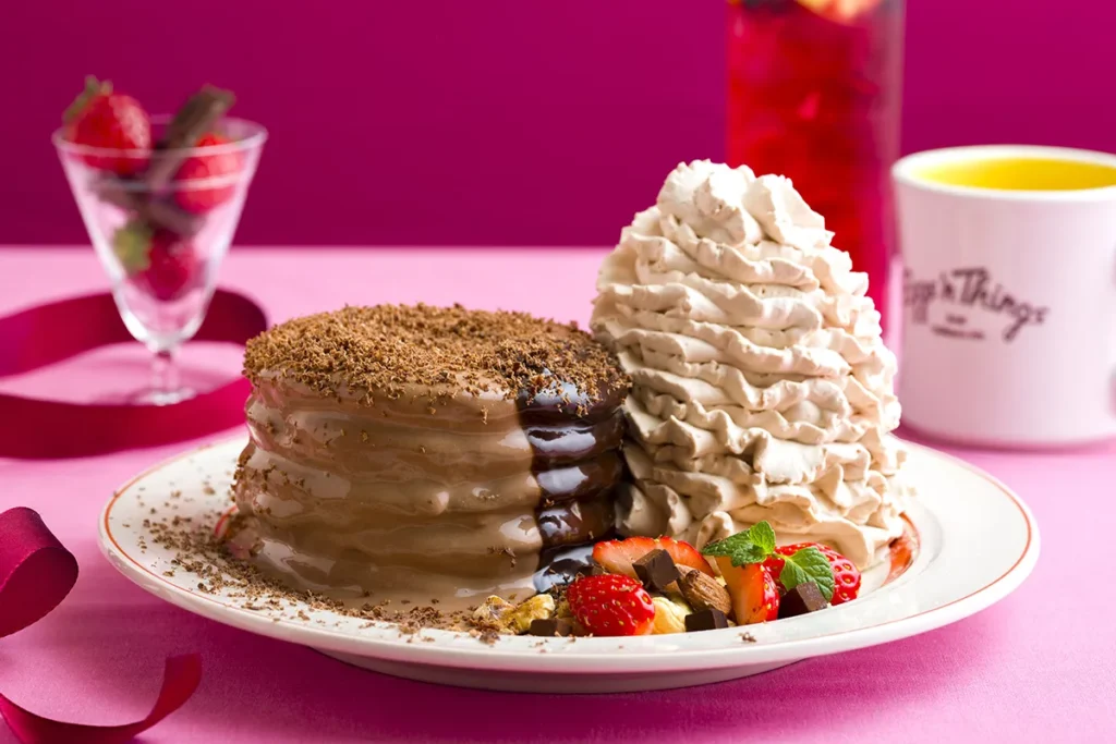 2026　バレンタイン限定パンケーキ フォンダンショコラパンケーキ　