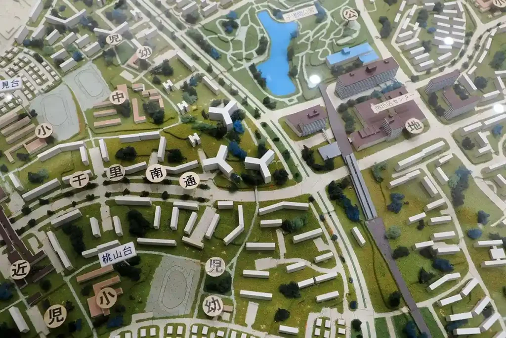 「千里ニュータウン情報館」に展示されているジオラマ