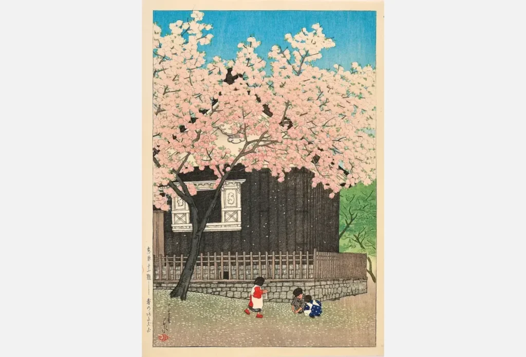 川瀬巴水《東京十二題 春のあたご山》大正10年(1921) 渡邊木版美術画舗版／㈱渡邊木版美術画舗蔵