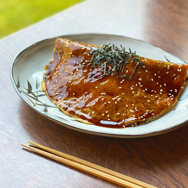 嵐山のむらの名物ねぎ焼き