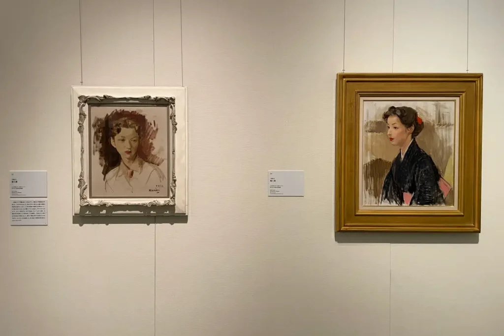 左、右いずれも：小磯良平《婦人蔵》1956年　神戸市立小磯記念美術館