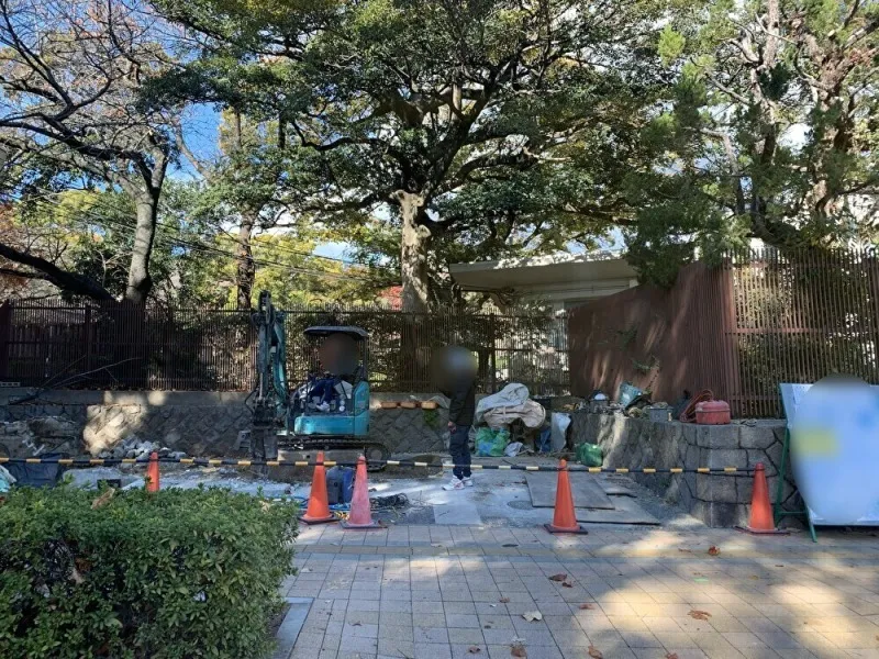 王子公園隣交番跡　工事中整地